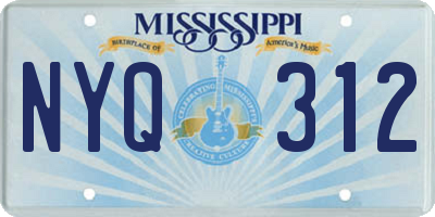 MS license plate NYQ312