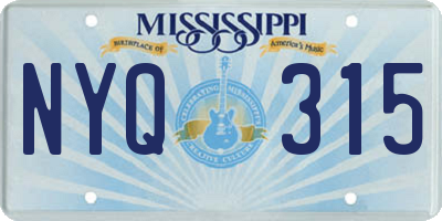 MS license plate NYQ315