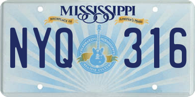 MS license plate NYQ316