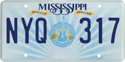 MS license plate NYQ317