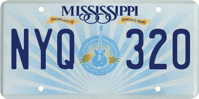 MS license plate NYQ320