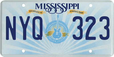 MS license plate NYQ323