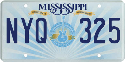 MS license plate NYQ325