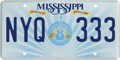 MS license plate NYQ333