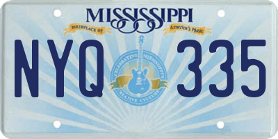 MS license plate NYQ335