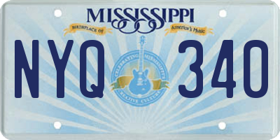 MS license plate NYQ340