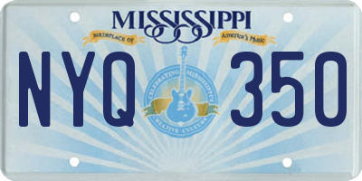 MS license plate NYQ350
