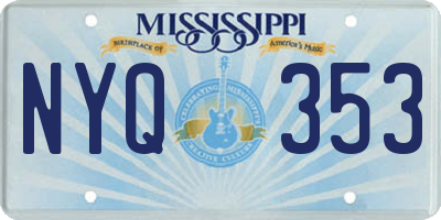 MS license plate NYQ353