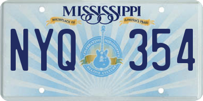MS license plate NYQ354