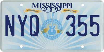 MS license plate NYQ355