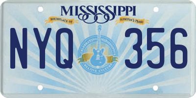MS license plate NYQ356