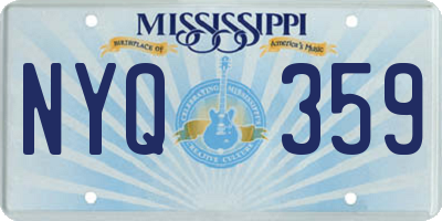 MS license plate NYQ359