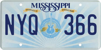 MS license plate NYQ366