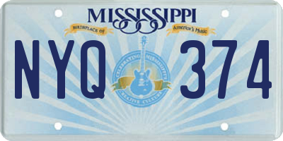 MS license plate NYQ374