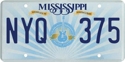 MS license plate NYQ375