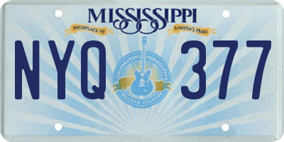 MS license plate NYQ377