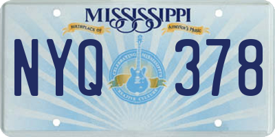 MS license plate NYQ378