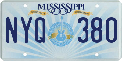 MS license plate NYQ380