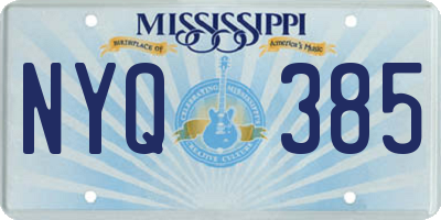 MS license plate NYQ385
