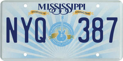 MS license plate NYQ387