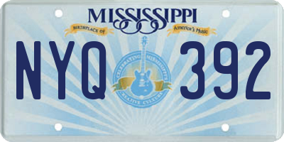 MS license plate NYQ392