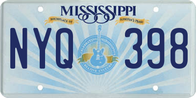 MS license plate NYQ398
