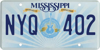 MS license plate NYQ402