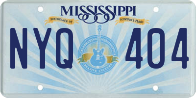 MS license plate NYQ404