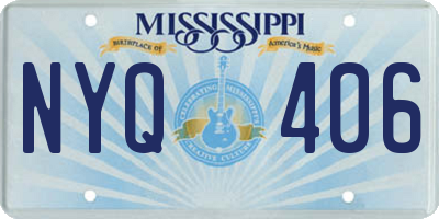 MS license plate NYQ406
