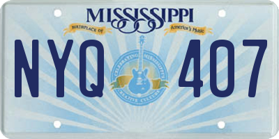 MS license plate NYQ407
