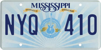 MS license plate NYQ410