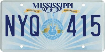 MS license plate NYQ415