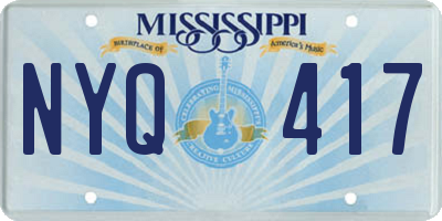 MS license plate NYQ417