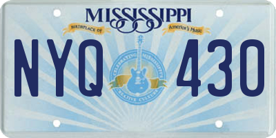MS license plate NYQ430