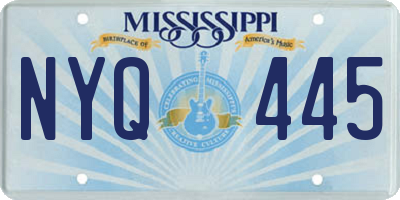 MS license plate NYQ445