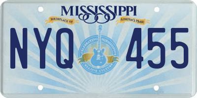 MS license plate NYQ455