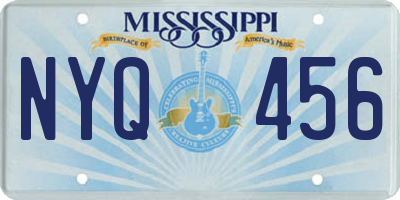 MS license plate NYQ456