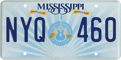 MS license plate NYQ460