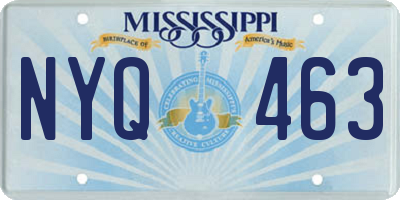 MS license plate NYQ463