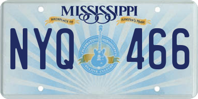 MS license plate NYQ466