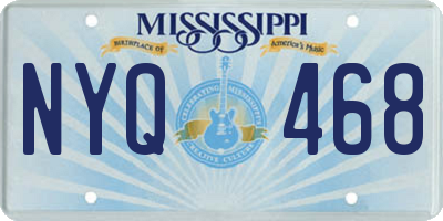 MS license plate NYQ468