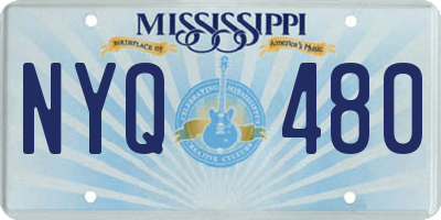 MS license plate NYQ480