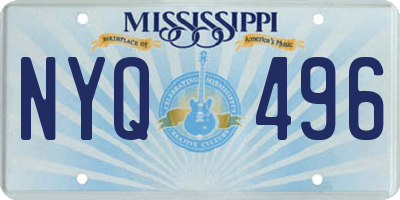 MS license plate NYQ496