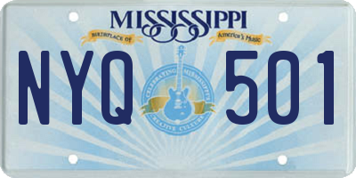 MS license plate NYQ501