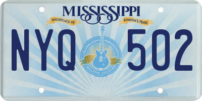 MS license plate NYQ502
