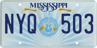 MS license plate NYQ503