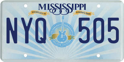 MS license plate NYQ505