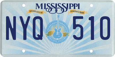 MS license plate NYQ510