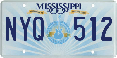 MS license plate NYQ512