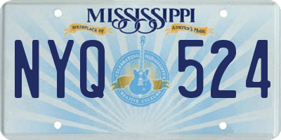 MS license plate NYQ524